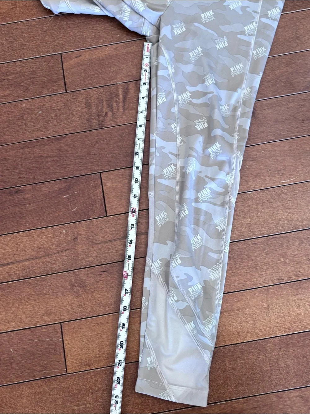 PINK Victoria's Secret Light Tan Camo Leggings with Logo - Picture 7 of 9